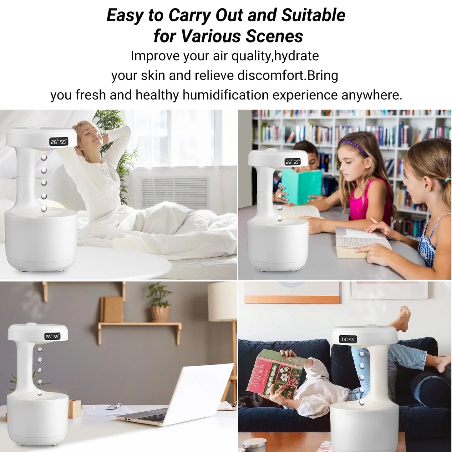 Anti-Gravity Water Droplet Humidifier